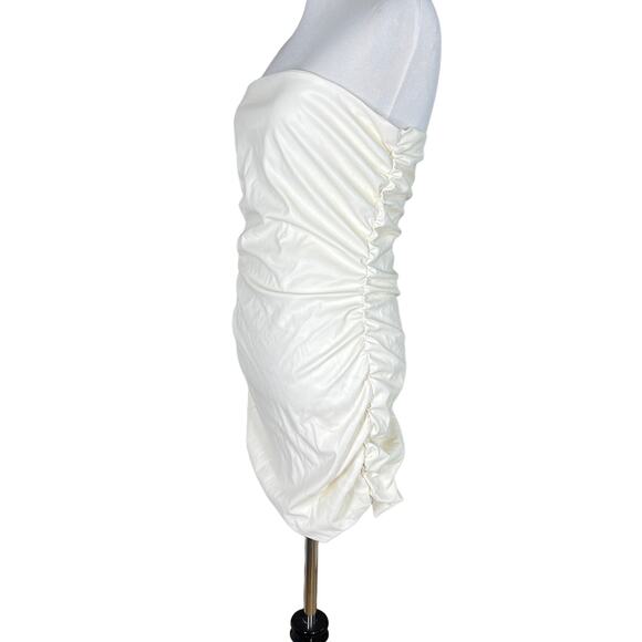 Amanda Uprichard Palma Leather Dress in Cream NWOT Medium - Picture 6 of 10